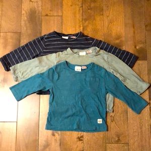 THREE Zara Baby Basic Long sleeve Tee’s - Size 12-18M